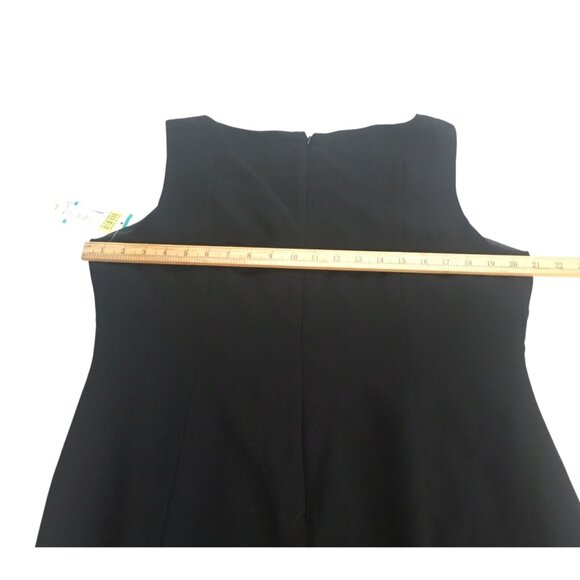 Evan Picone Dress Womens 16 Black Sleeveless Sheath Lined Career Cocktail New - Picture 9 of 16